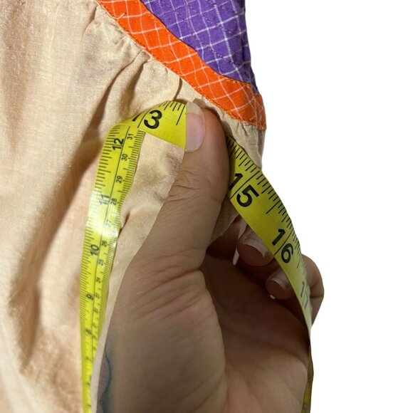 Vintage 70s Bill Tice Tan Multicolor Knee Length Halter Dress 8 - Picture 10 of 10